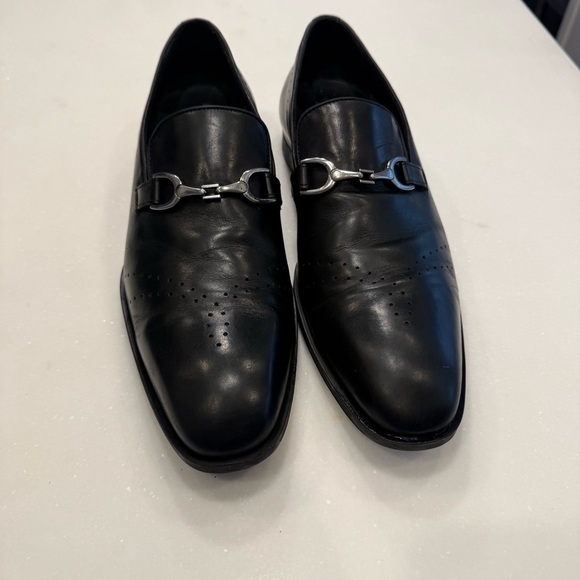 Donald J Pliner Men\'s Silvanno61 Black Leather Loafers Horse Bit Shoes Sz: 10M main image 4